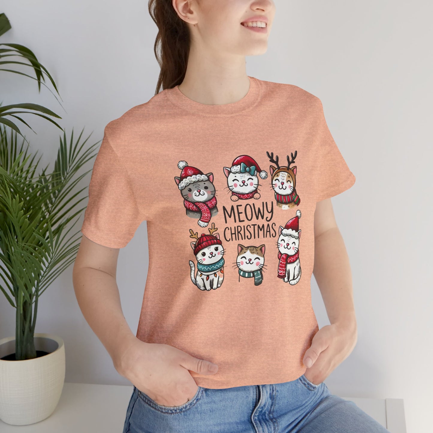 Meowy Christmas Unisex Jersey Short Sleeve Tee - size S - 3X