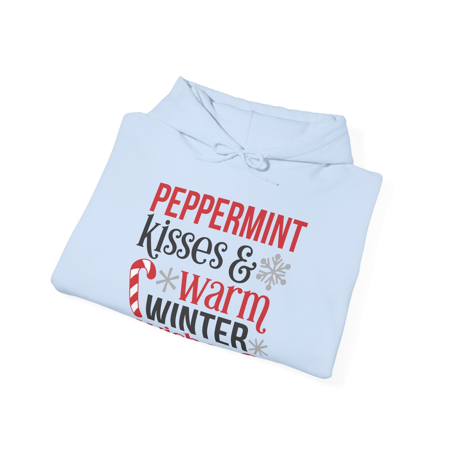 Peppermint Kisses and Warm Winter Wishes Unisex Heavy Blend™ Hooded Sweatshirt - sizes S - 3X