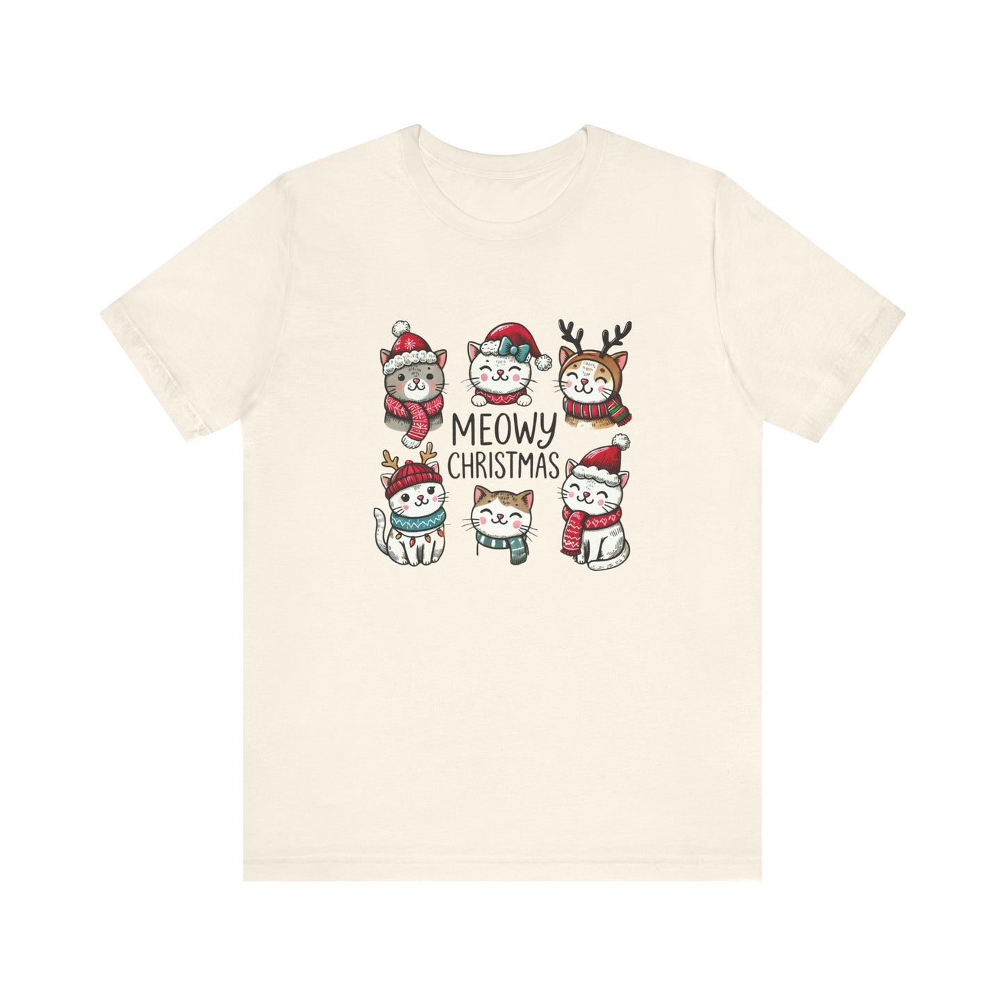 Meowy Christmas Unisex Jersey Short Sleeve Tee - size S - 3X