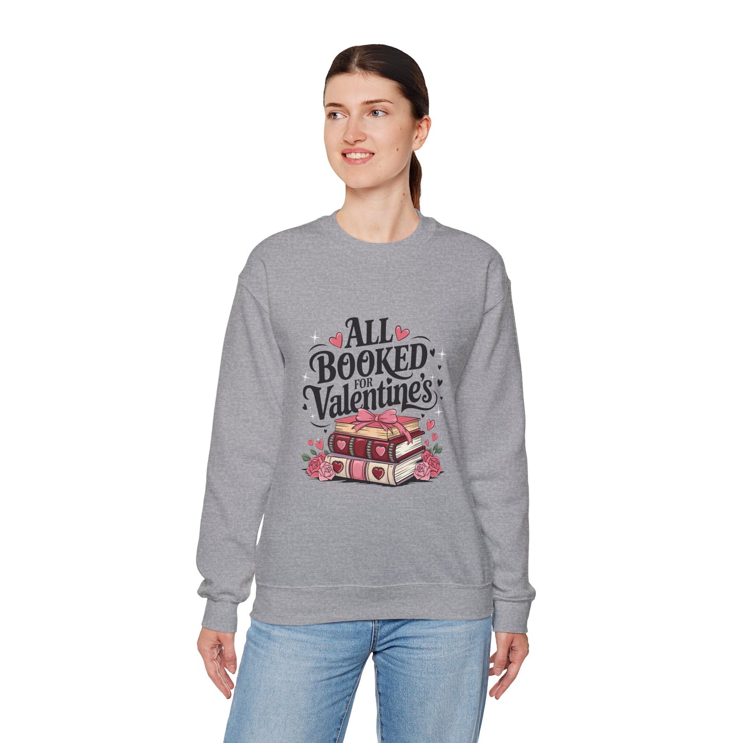 All Booked for Valentine's Day Unisex Heavy Blend Crewneck Sweatshirt