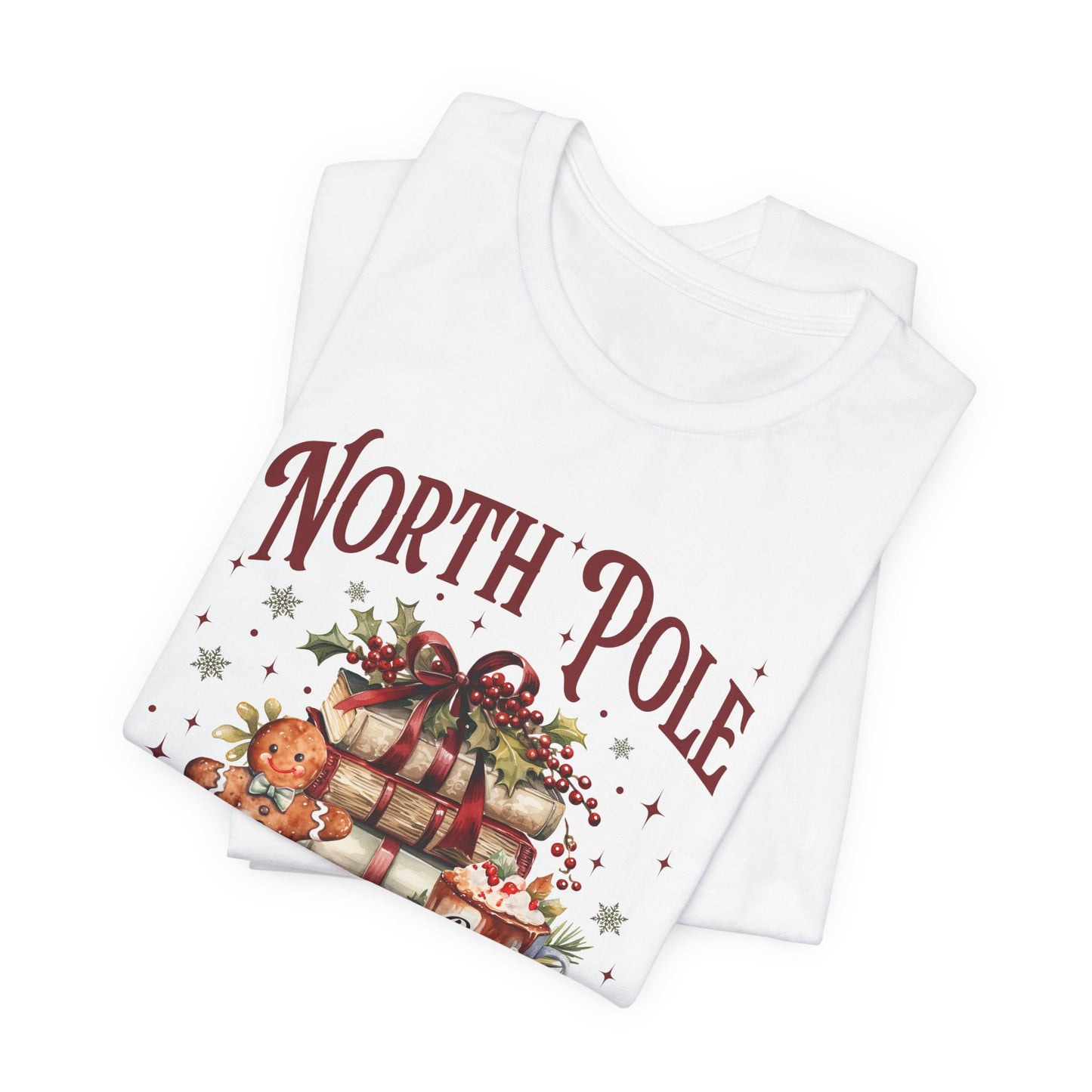 North Pole Book Club Unisex Jersey Short Sleeve Tee - size S - 3X