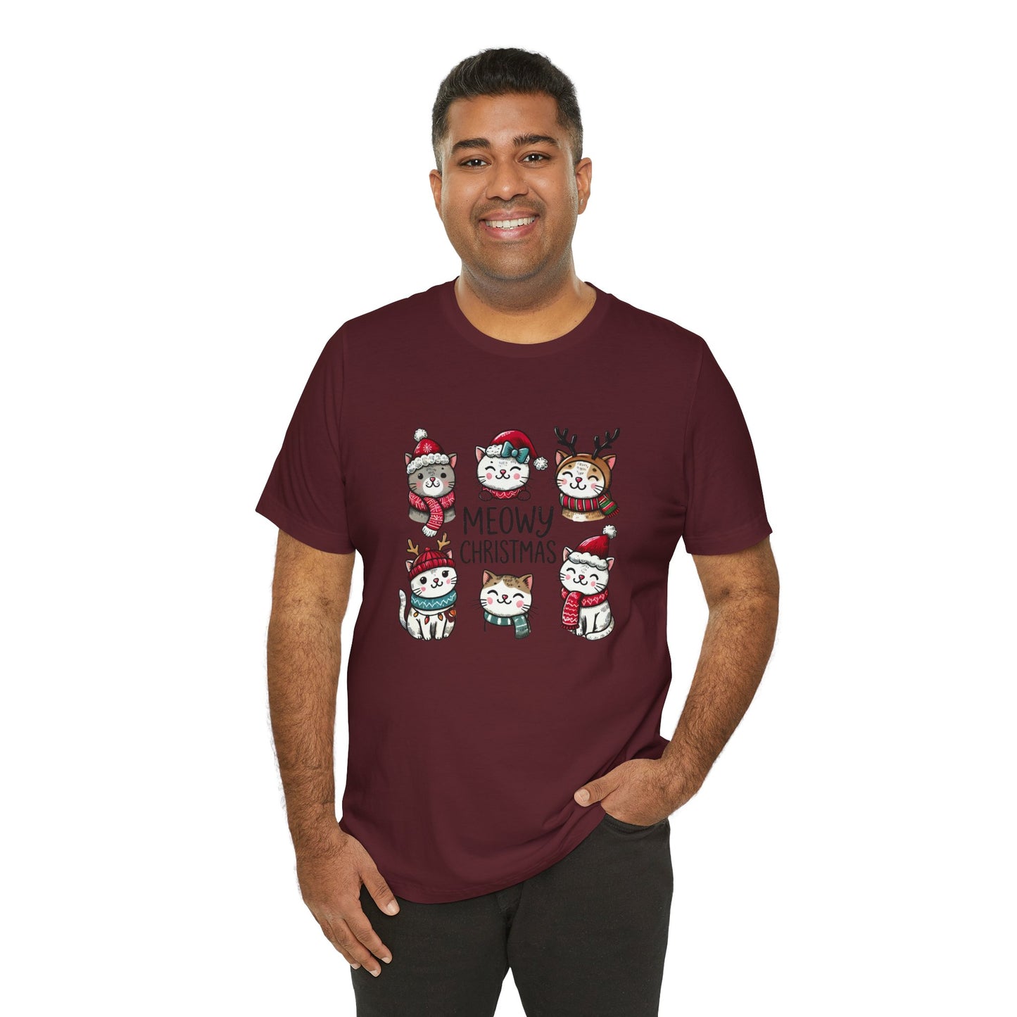 Meowy Christmas Unisex Jersey Short Sleeve Tee - size S - 3X