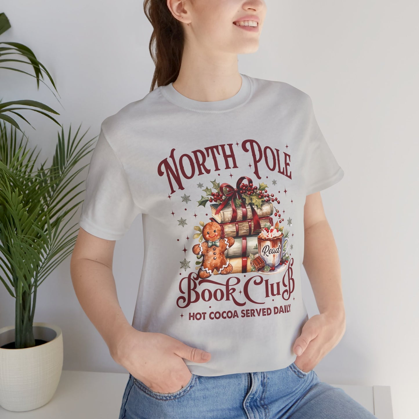 North Pole Book Club Unisex Jersey Short Sleeve Tee - size S - 3X