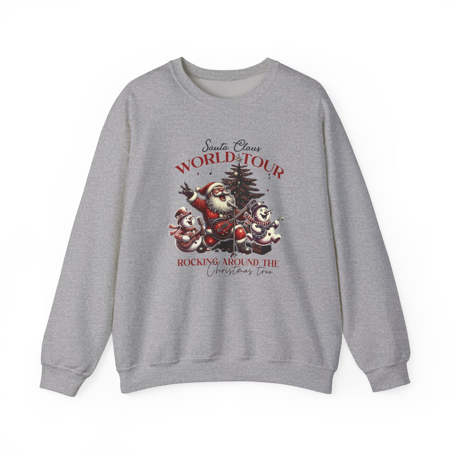 Santa Rocking Around the Christmas Tree Unisex Heavy Blend™ Crewneck Sweatshirt - size S - 3X