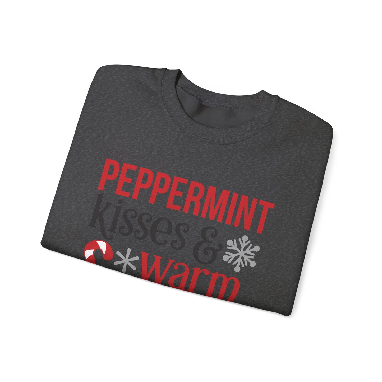 Peppermint Kisses and Warm Winter Wishes Unisex Heavy Blend™ Crewneck Sweatshirt - sizes S - 3X