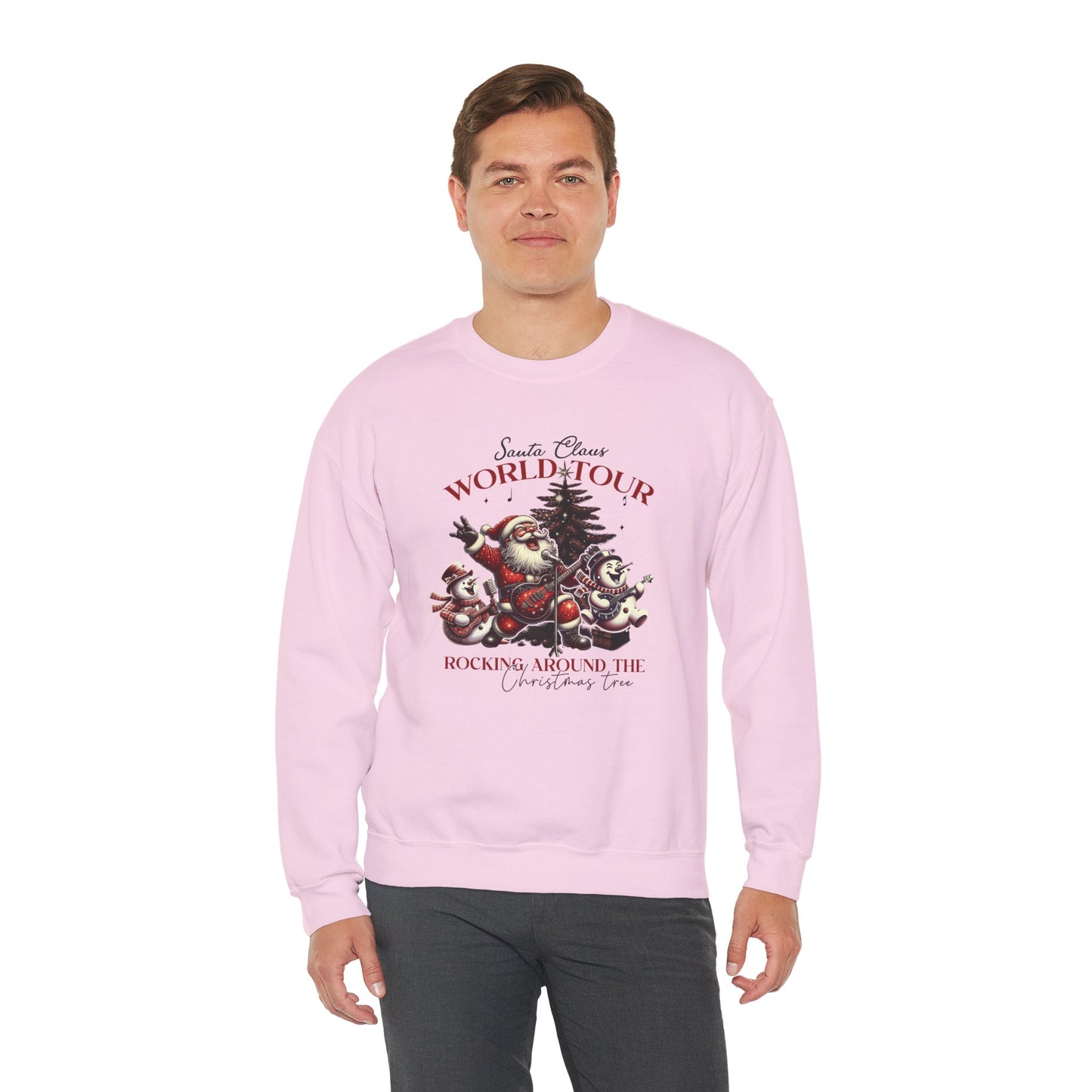 Santa Rocking Around the Christmas Tree Unisex Heavy Blend™ Crewneck Sweatshirt - size S - 3X