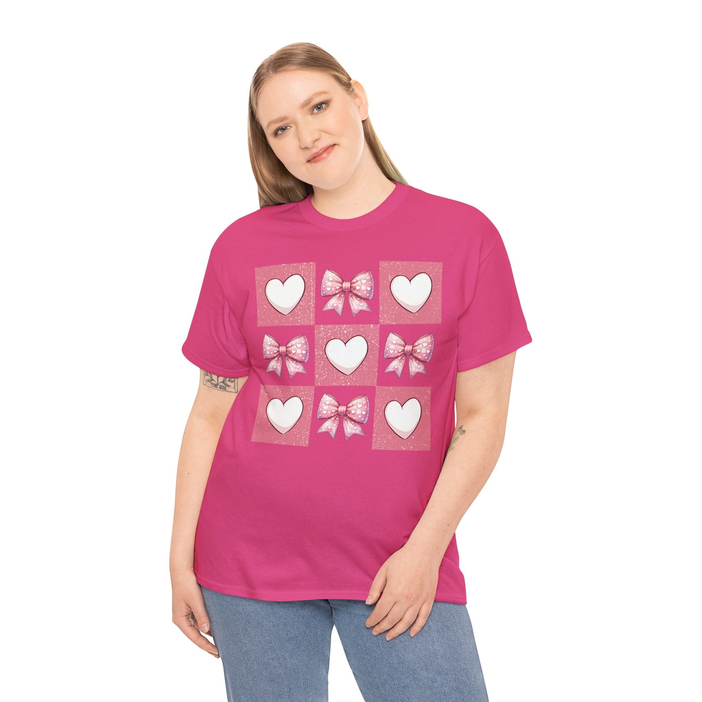 Hearts and Bows Unisex Heavy Cotton Tee - sizes S - 5X