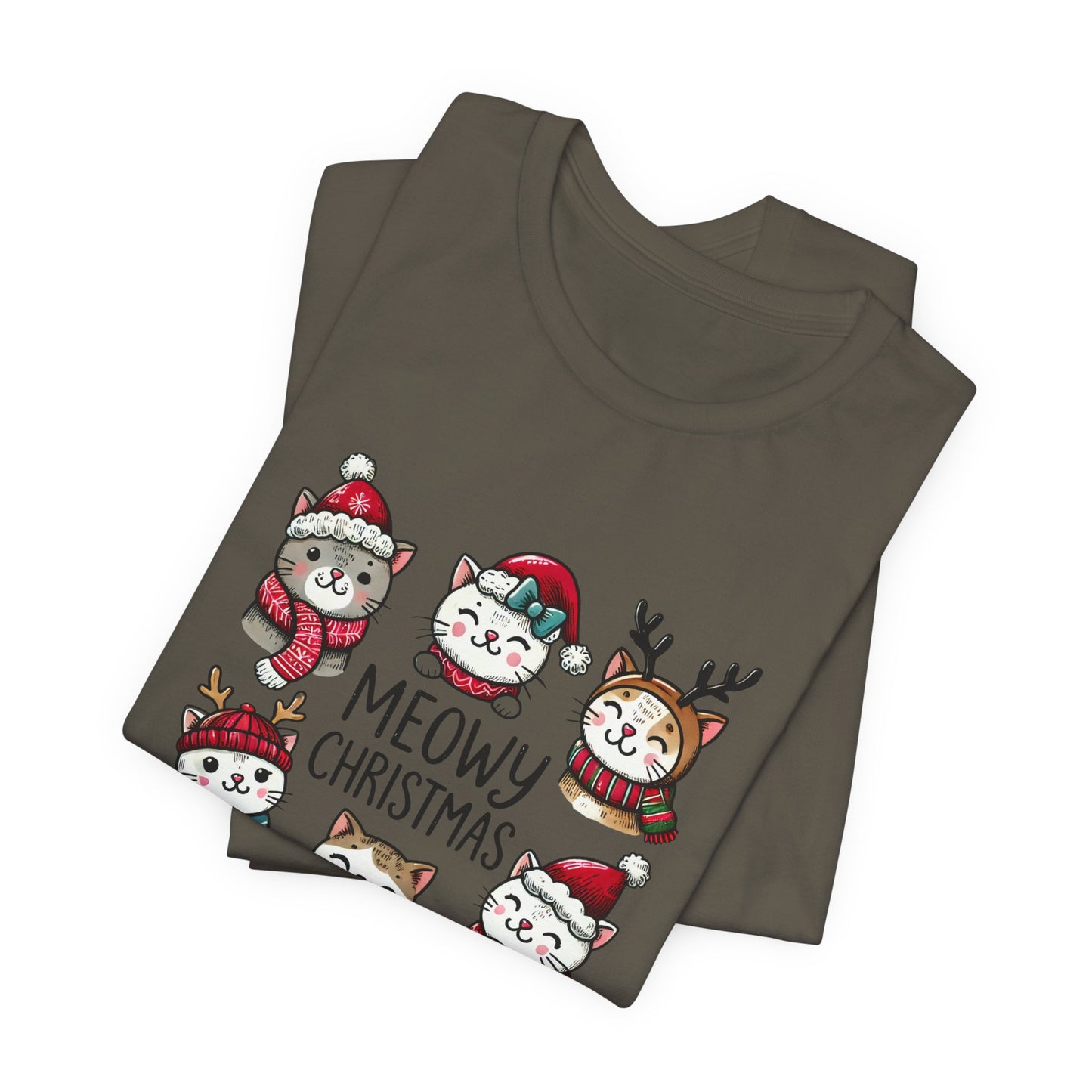 Meowy Christmas Unisex Jersey Short Sleeve Tee - size S - 3X