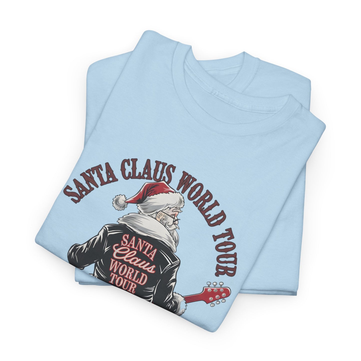 Santa Claus World Tour Unisex Heavy Cotton Tee - sizes S - 3X - Rocking around the Christmas Tree