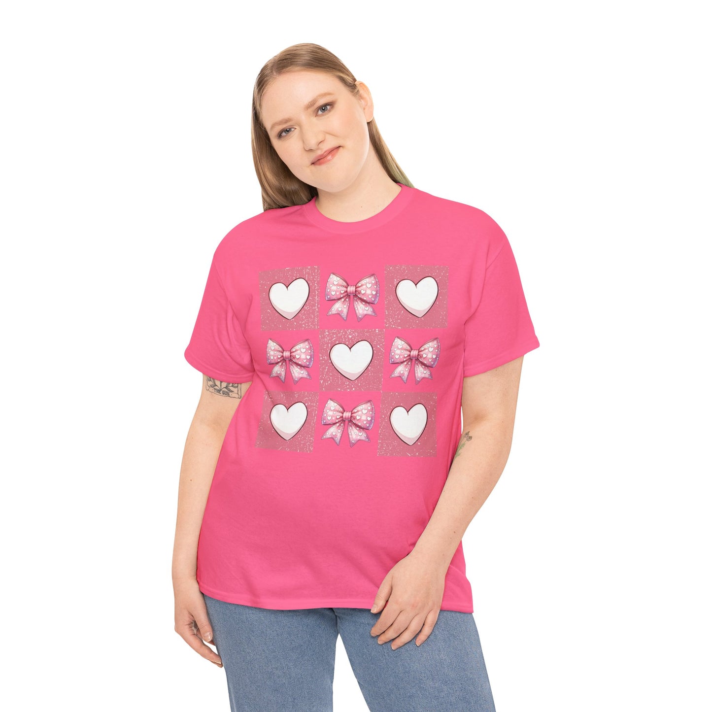 Hearts and Bows Unisex Heavy Cotton Tee - sizes S - 5X