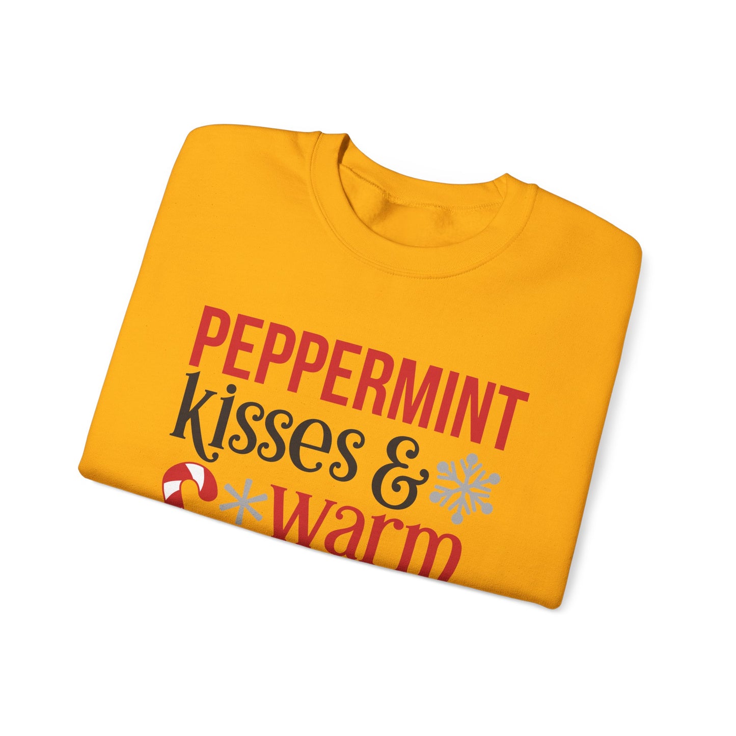 Peppermint Kisses and Warm Winter Wishes Unisex Heavy Blend™ Crewneck Sweatshirt - sizes S - 3X
