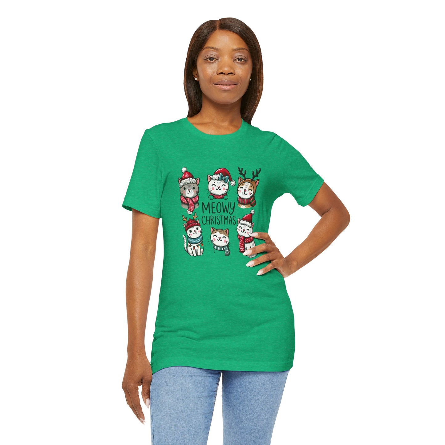 Meowy Christmas Unisex Jersey Short Sleeve Tee - size S - 3X