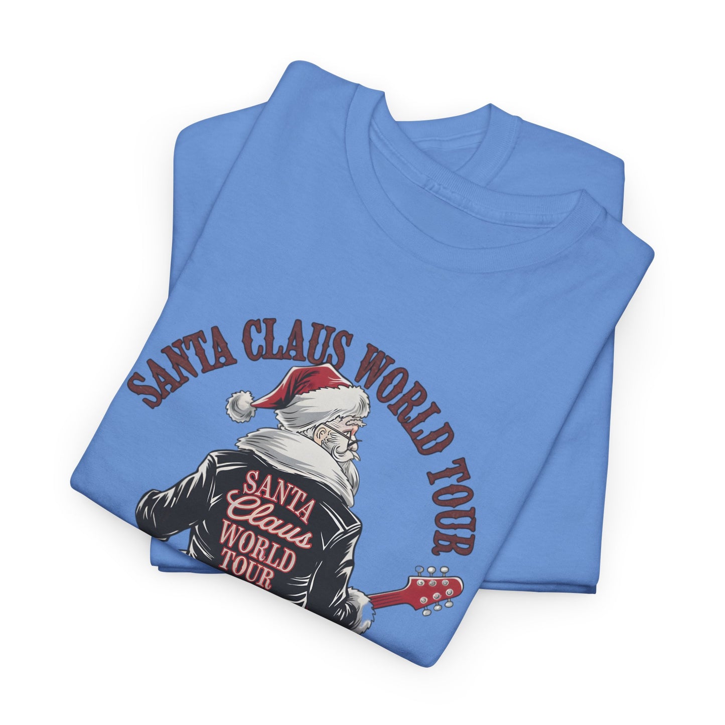 Santa Claus World Tour Unisex Heavy Cotton Tee - sizes S - 3X - Rocking around the Christmas Tree
