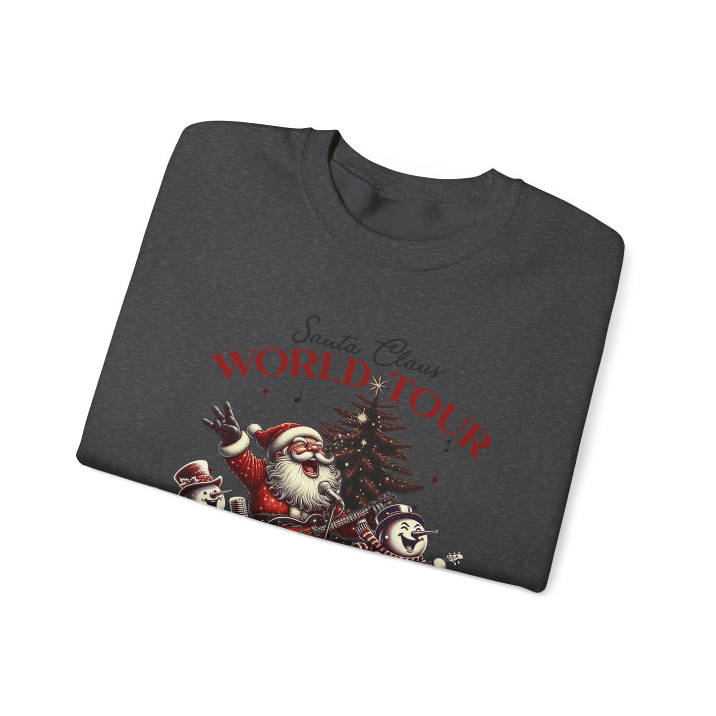 Santa Rocking Around the Christmas Tree Unisex Heavy Blend™ Crewneck Sweatshirt - Size S - 5X