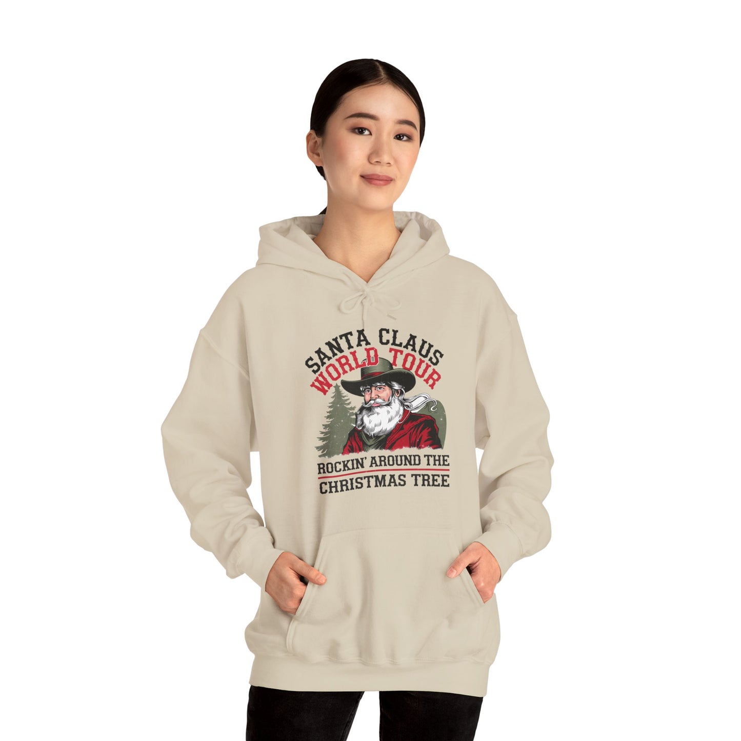 Santa Claus World Tour Unisex Heavy Blend™ Hooded Sweatshirt - sizes S - 3X - Rocking Around the Christmas Tree