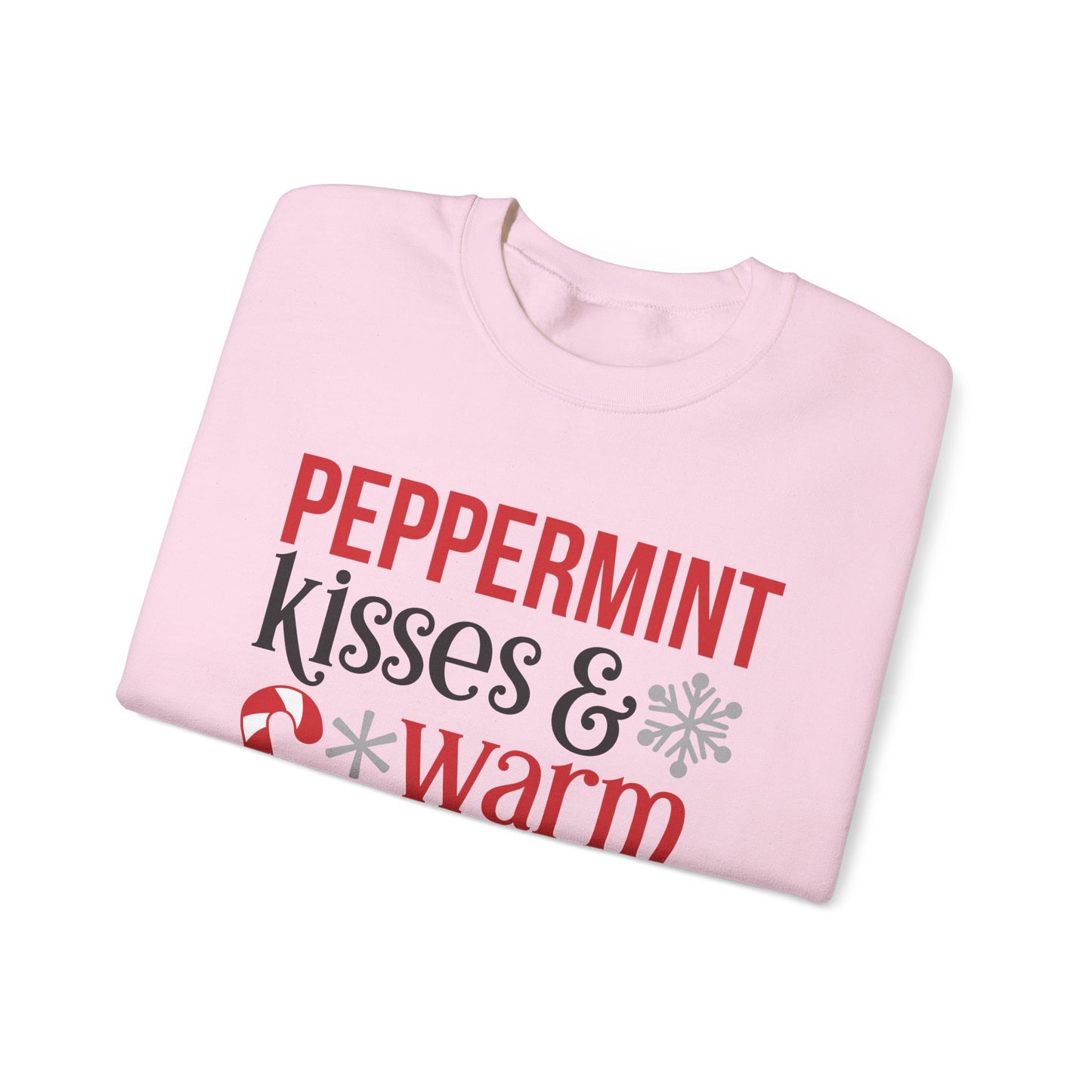 Peppermint Kisses and Warm Winter Wishes Unisex Heavy Blend™ Crewneck Sweatshirt - sizes S - 3X