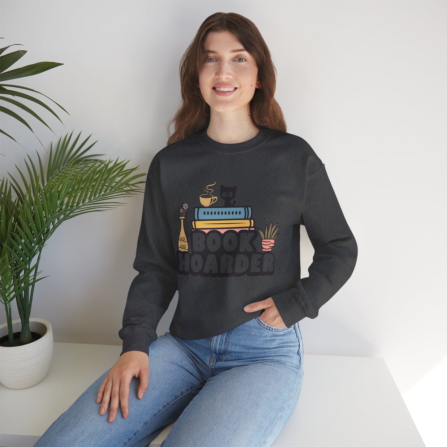 Book Hoarder Unisex Heavy Blend Crewneck Sweatshirt - sizes S-5X