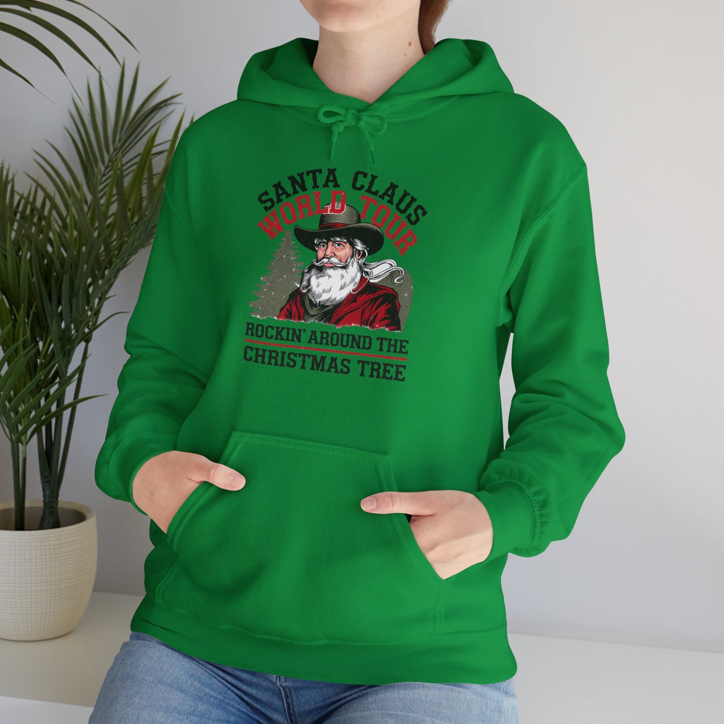 Santa Claus World Tour Unisex Heavy Blend Hooded Sweatshirt - sizes S - 5X - Rocking Around the Christmas Tree