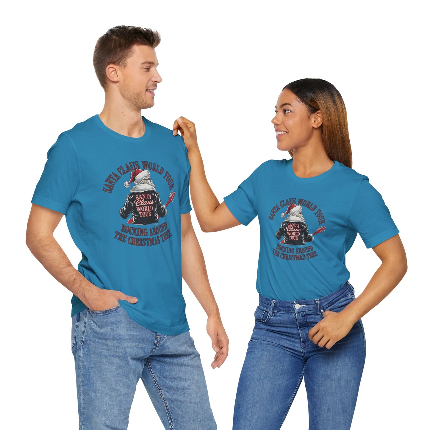 Santa Claus World Tour Tee - Festive Christmas Unisex Jersey Short SleeveT-Shirt - sizes S-3X