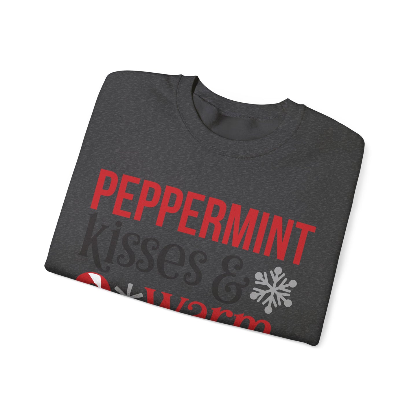 Peppermint Kisses and Warm Winter Wishes Unisex Heavy Blend™ Crewneck Sweatshirt - sizes S - 5X