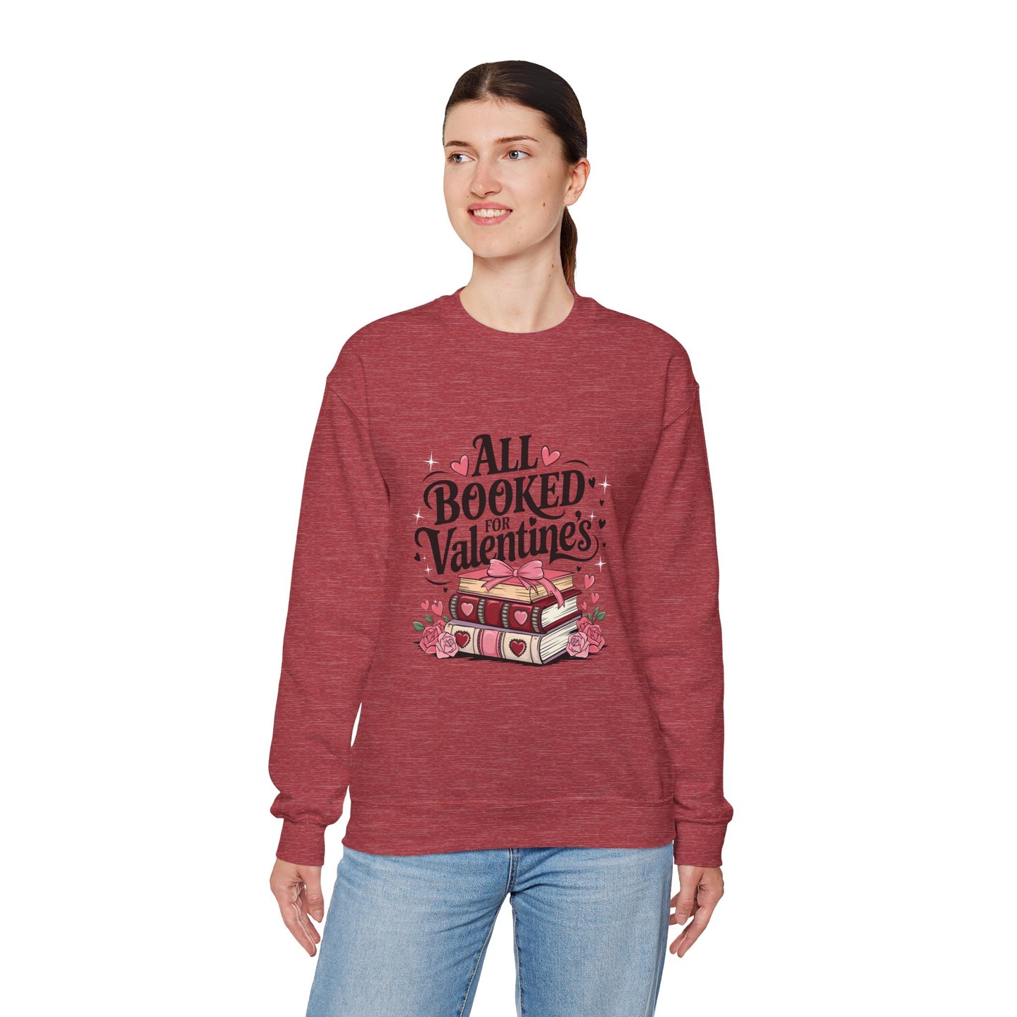 All Booked for Valentine's Day Unisex Heavy Blend Crewneck Sweatshirt