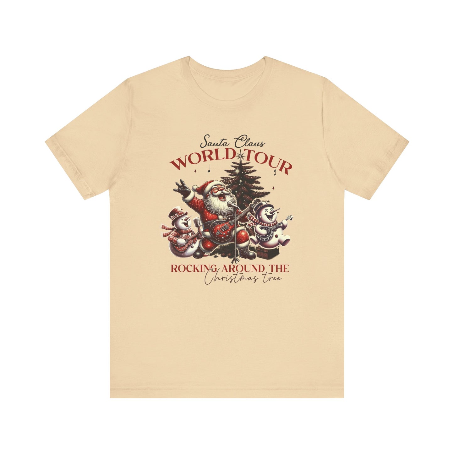 Santa Rocking Around the Christmas Tree Unisex Jersey Short Sleeve T-shirt - sizes S - 3X