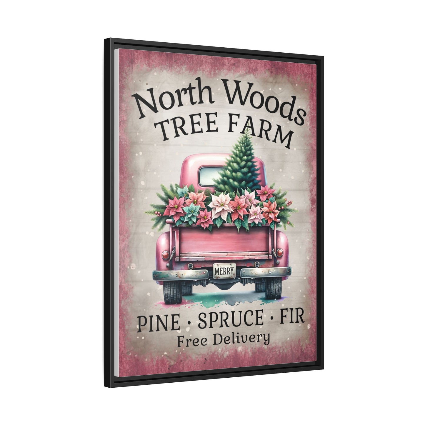 North Woods Tree Farm Matte Canvas, Framed (Multi-color)