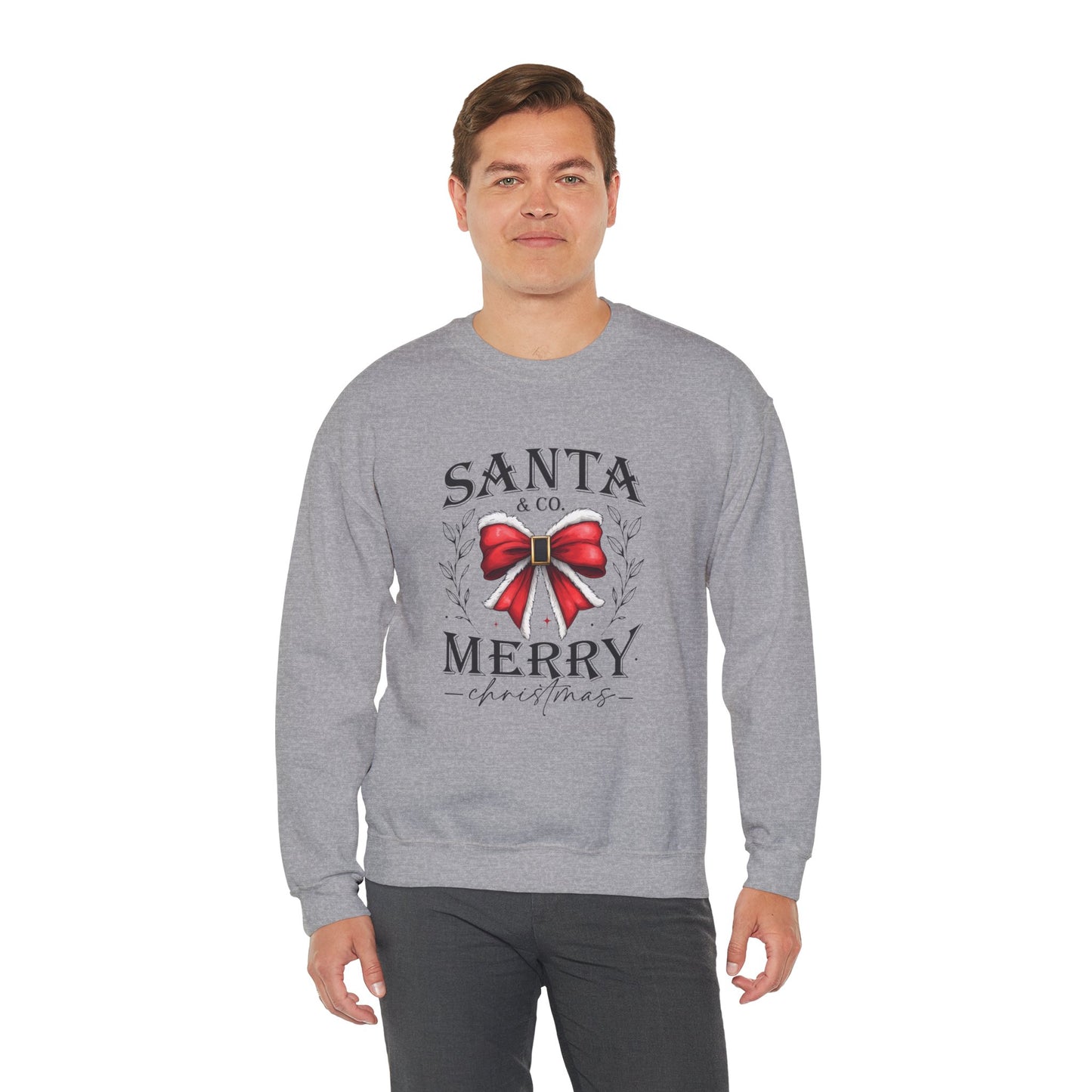 Merry Christmas Bow Sweatshirt - Unisex Heavy Blend Crewneck Sweatshirt - sizes S - 5X