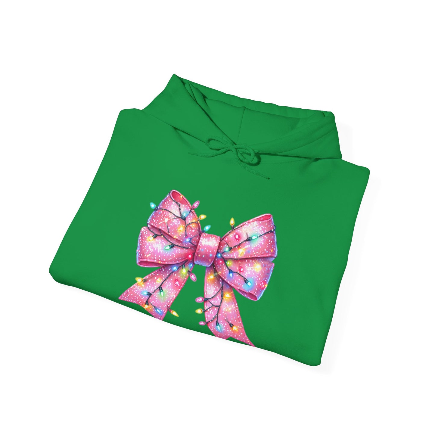 Pink Christmas Bow Heavy Blend Hoodie - Festive Unisex Sweatshirt - sizes S - 5X