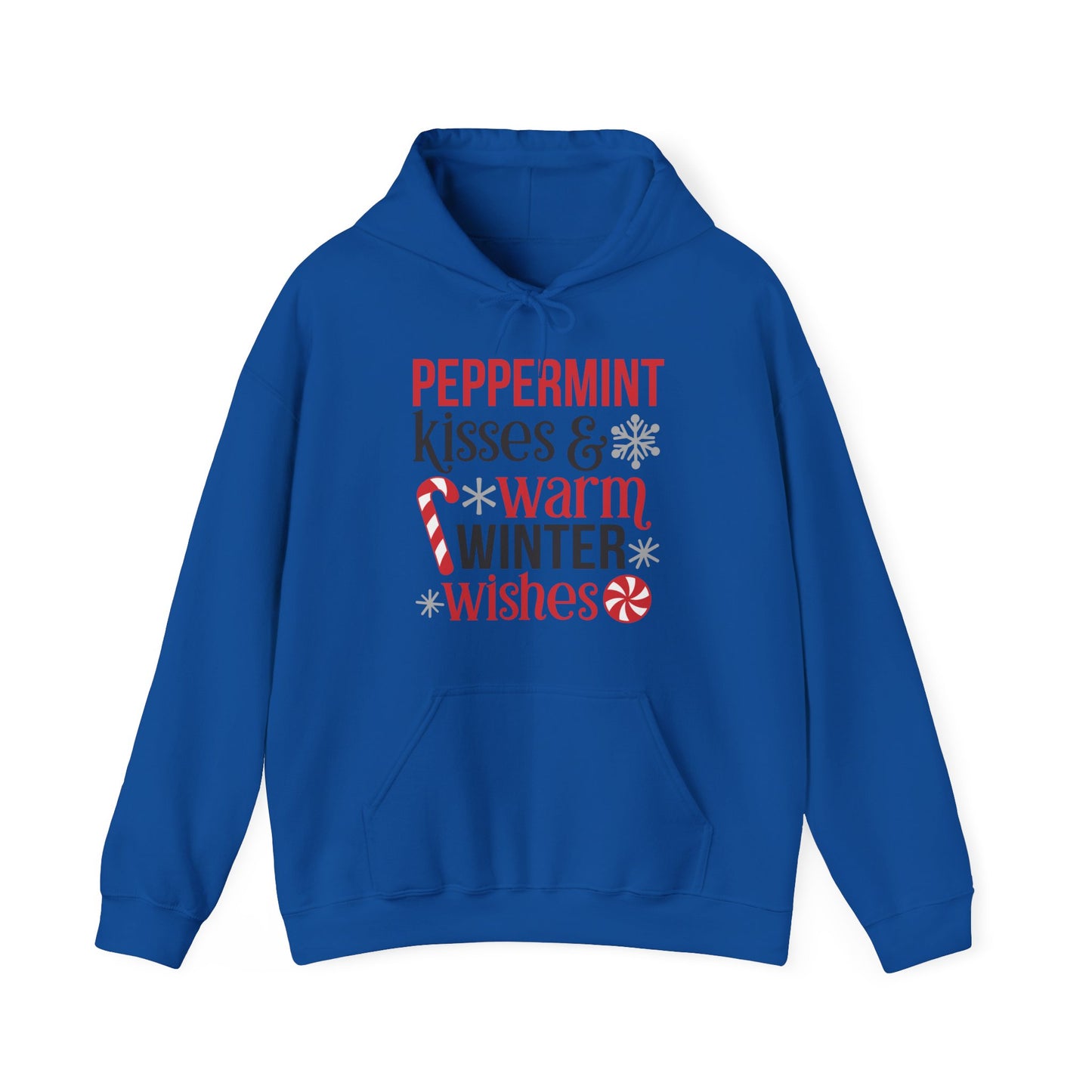 Peppermint Kisses and Warm Winter Wishes Unisex Heavy Blend™ Hooded Sweatshirt - sizes S - 3X