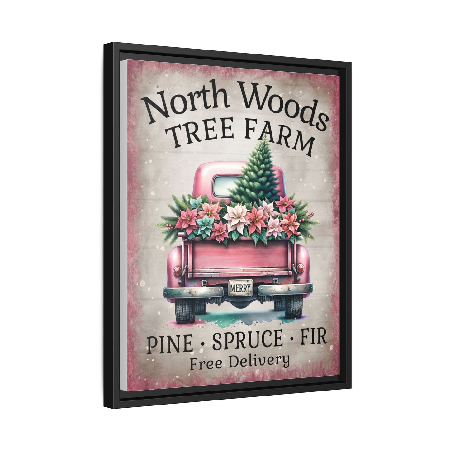 North Woods Tree Farm Matte Canvas, Framed (Multi-color)