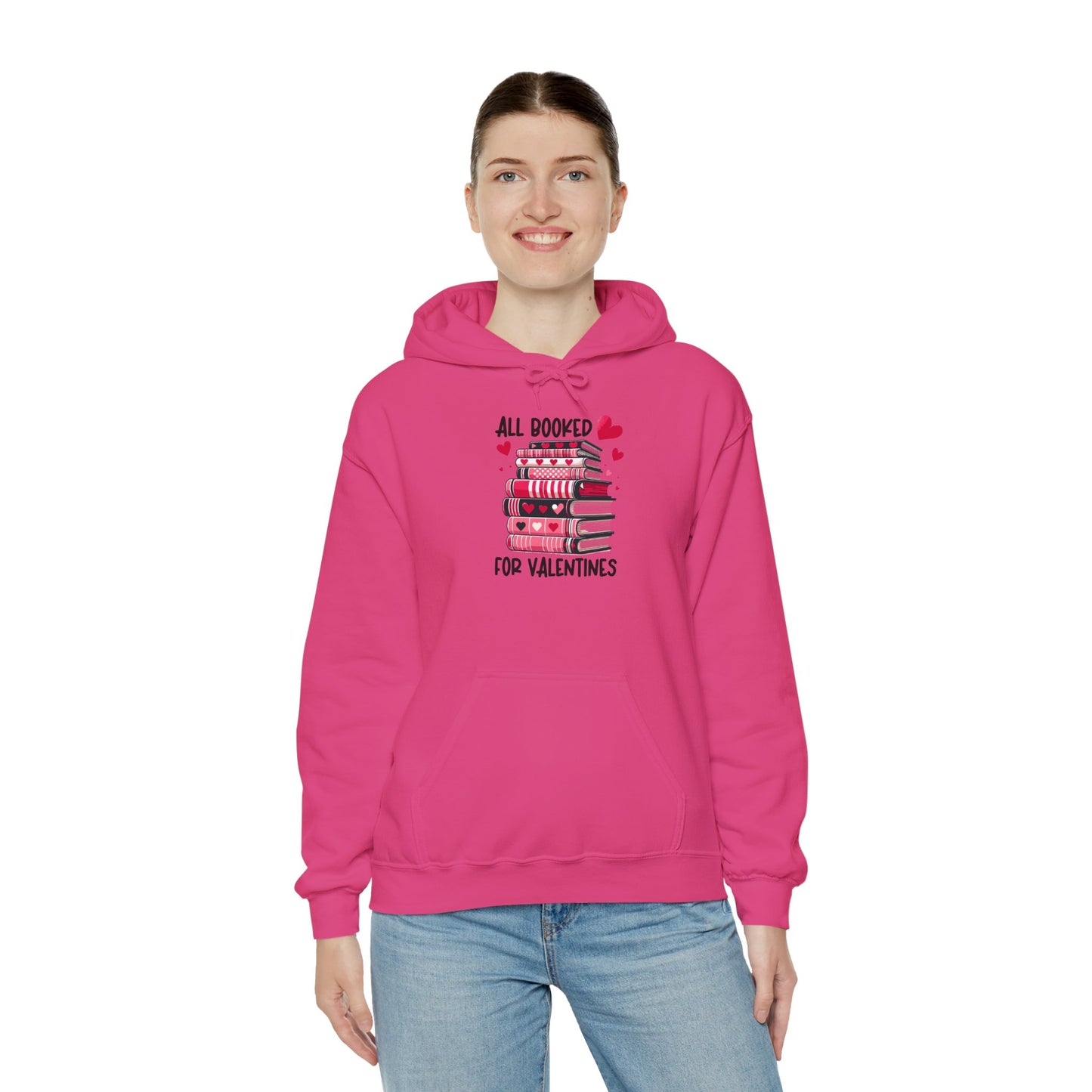 Valentine's Day All Booked Unisex Hooded Sweatshirt - sizes s - 5X