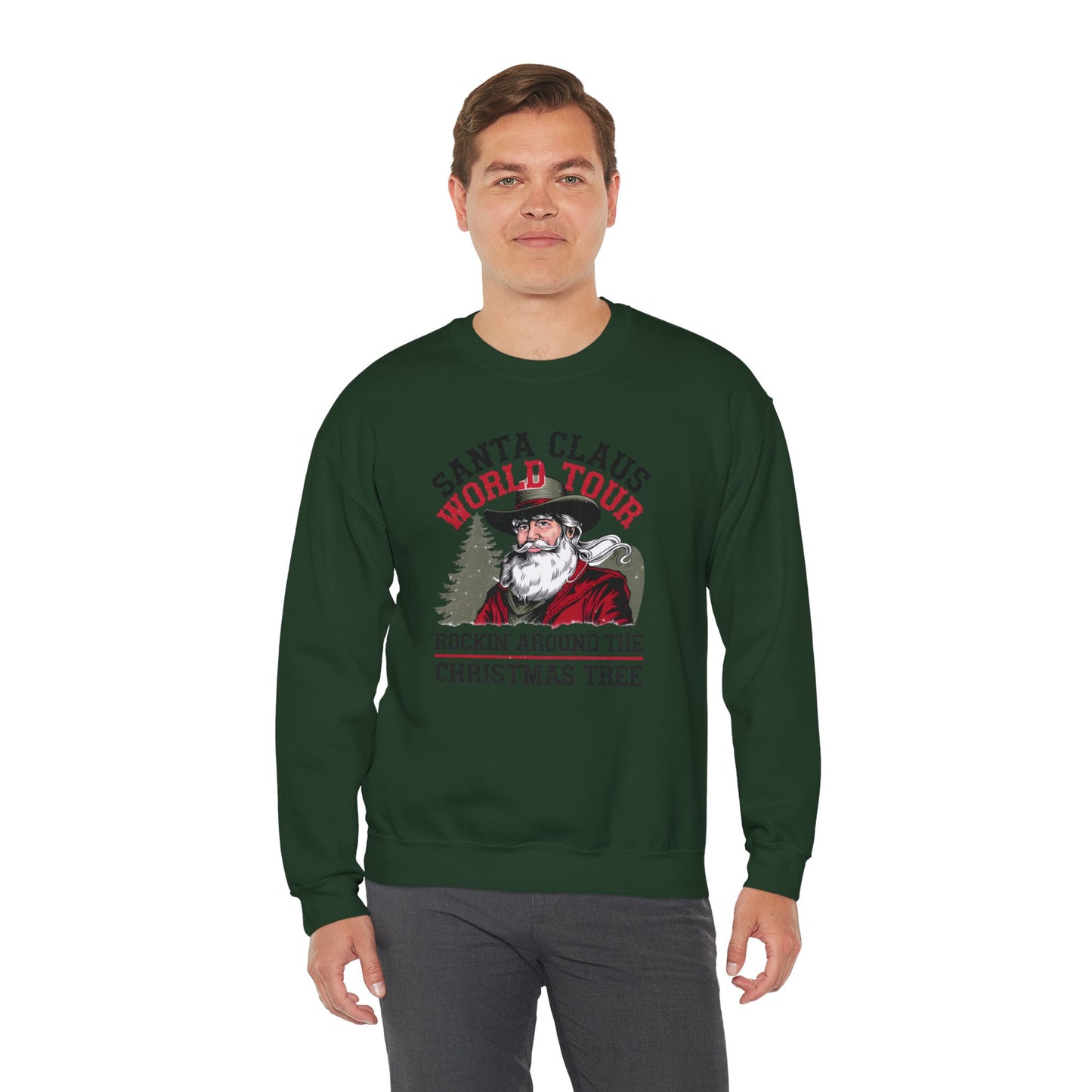 Santa Claus World Tour Unisex Heavy Blend™ Crewneck Sweatshirt - sizes S - 3X - Rocking around the Christmas Tree