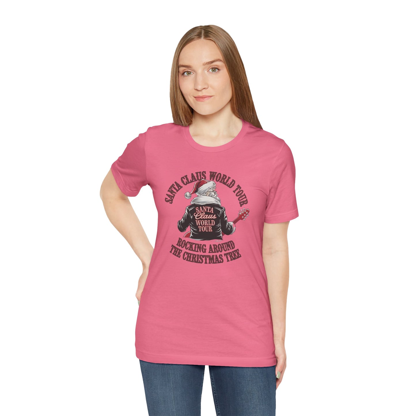 Santa Claus World Tour Tee - Festive Christmas Unisex Jersey Short SleeveT-Shirt - sizes S-3X