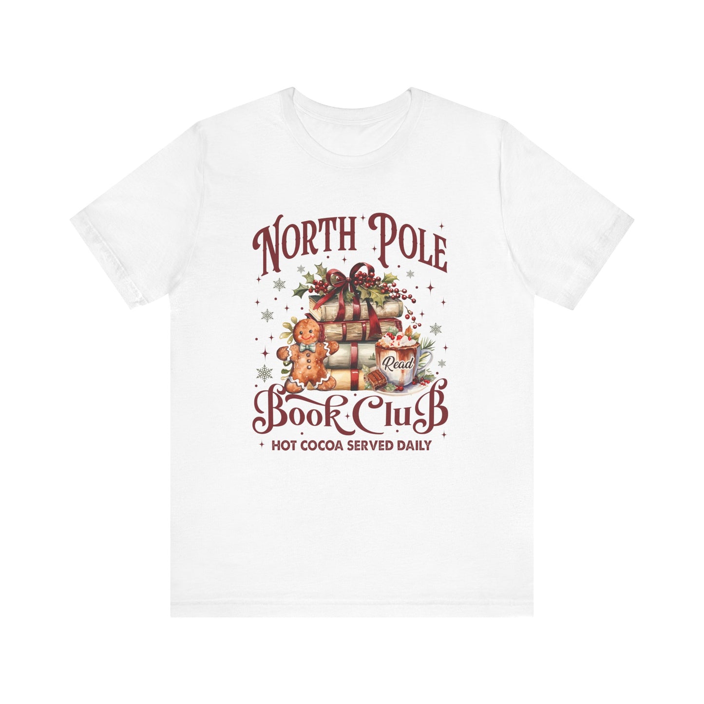 North Pole Book Club Unisex Jersey Short Sleeve Tee - size S - 3X