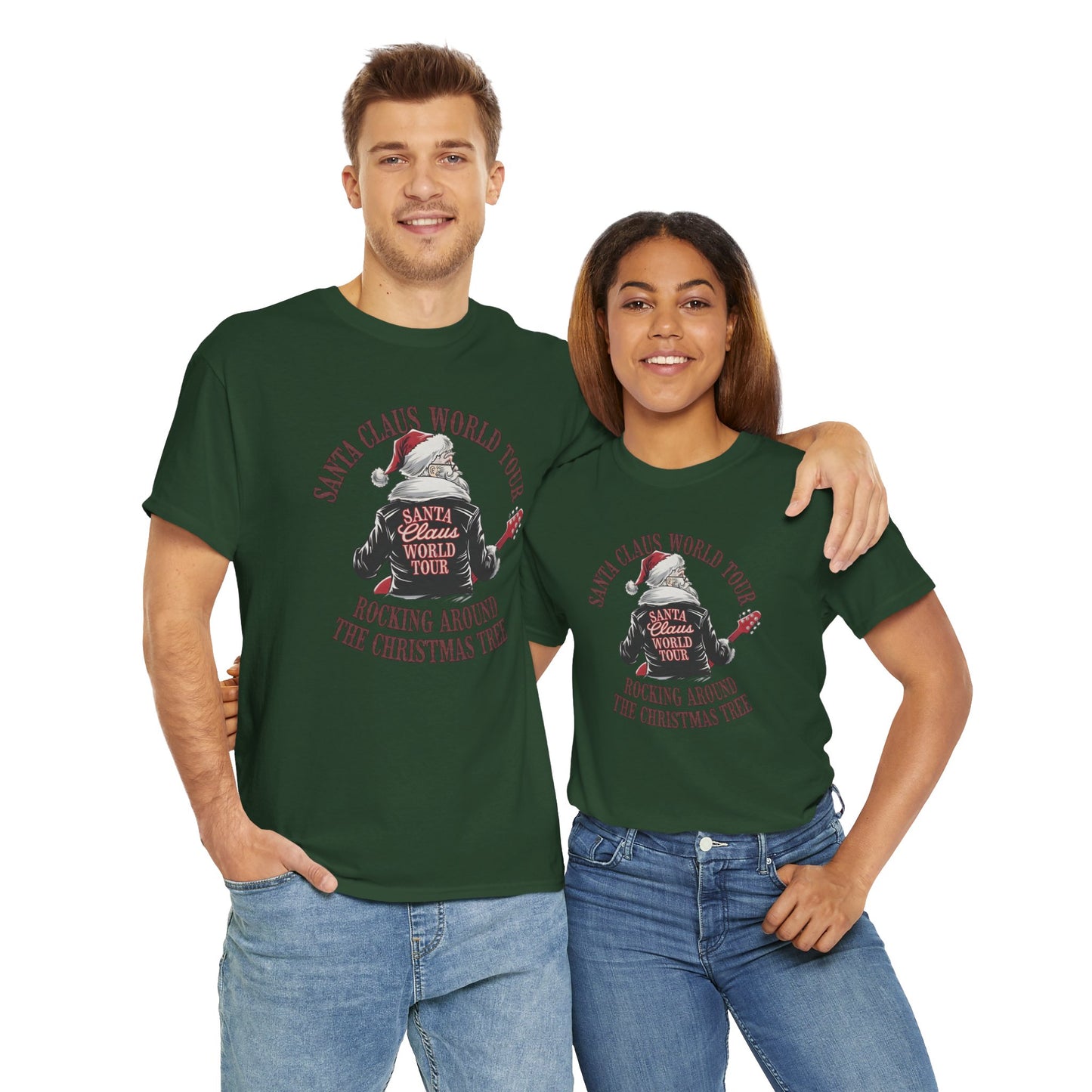 Santa Claus World Tour Unisex Tee - Sizes S-5X - Christmas Holiday Funny Shirt