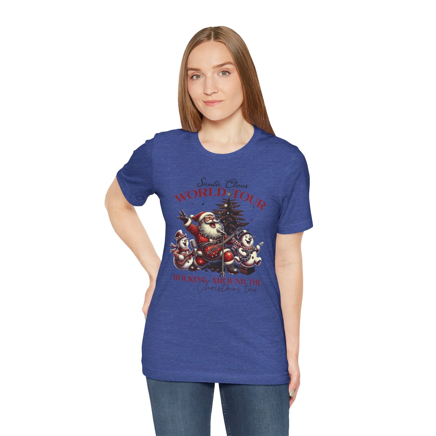 Santa Rocking Around the Christmas Tree Unisex Jersey Short Sleeve T-shirt - sizes S - 3X