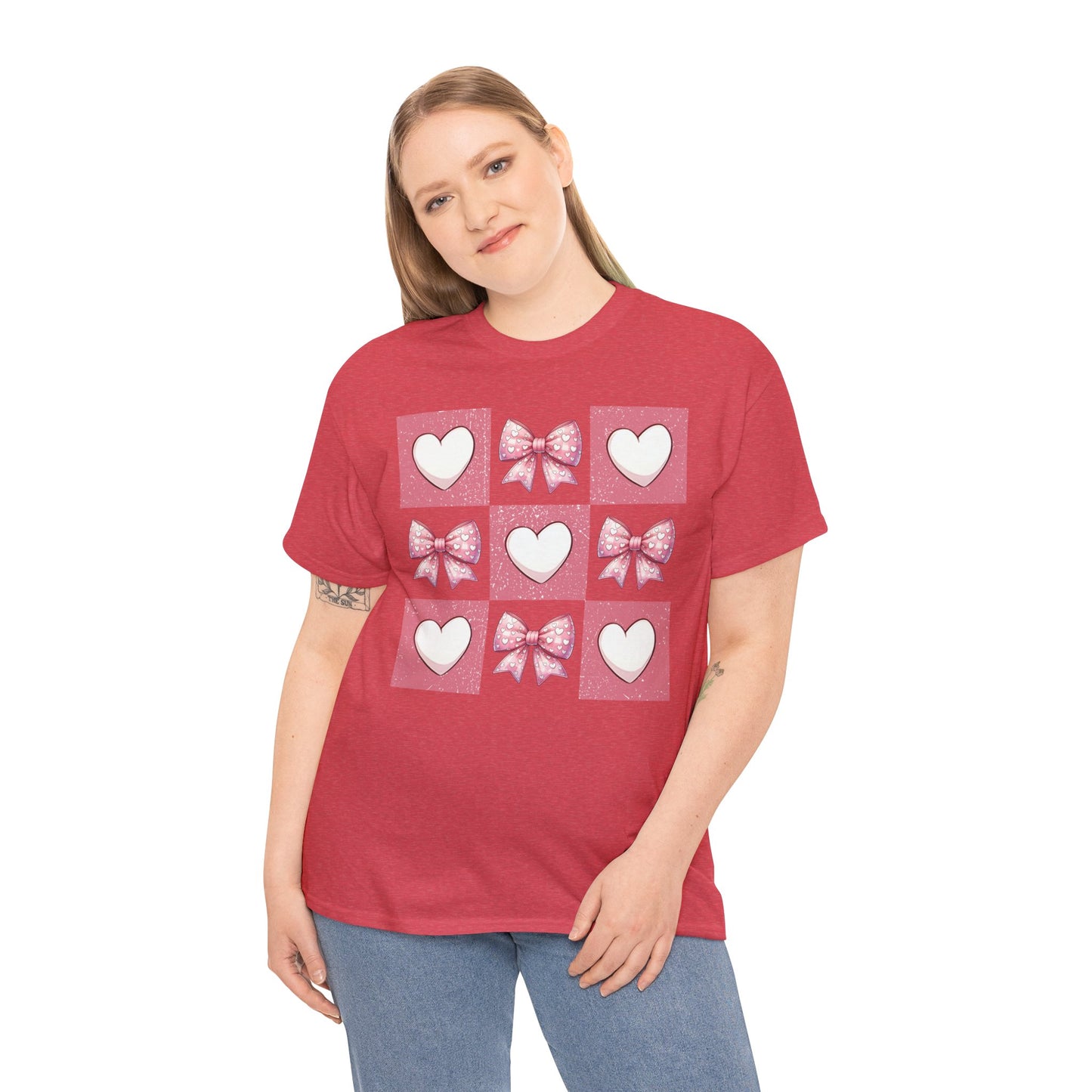 Hearts and Bows Unisex Heavy Cotton Tee - sizes S - 5X