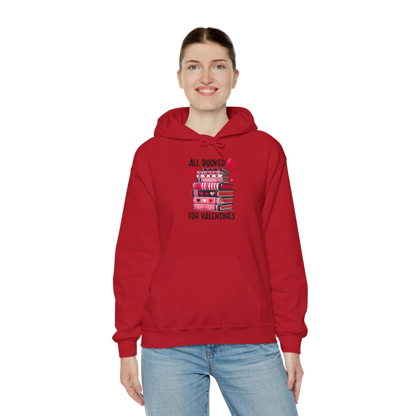 Valentine's Day All Booked Unisex Hooded Sweatshirt - sizes s - 5X