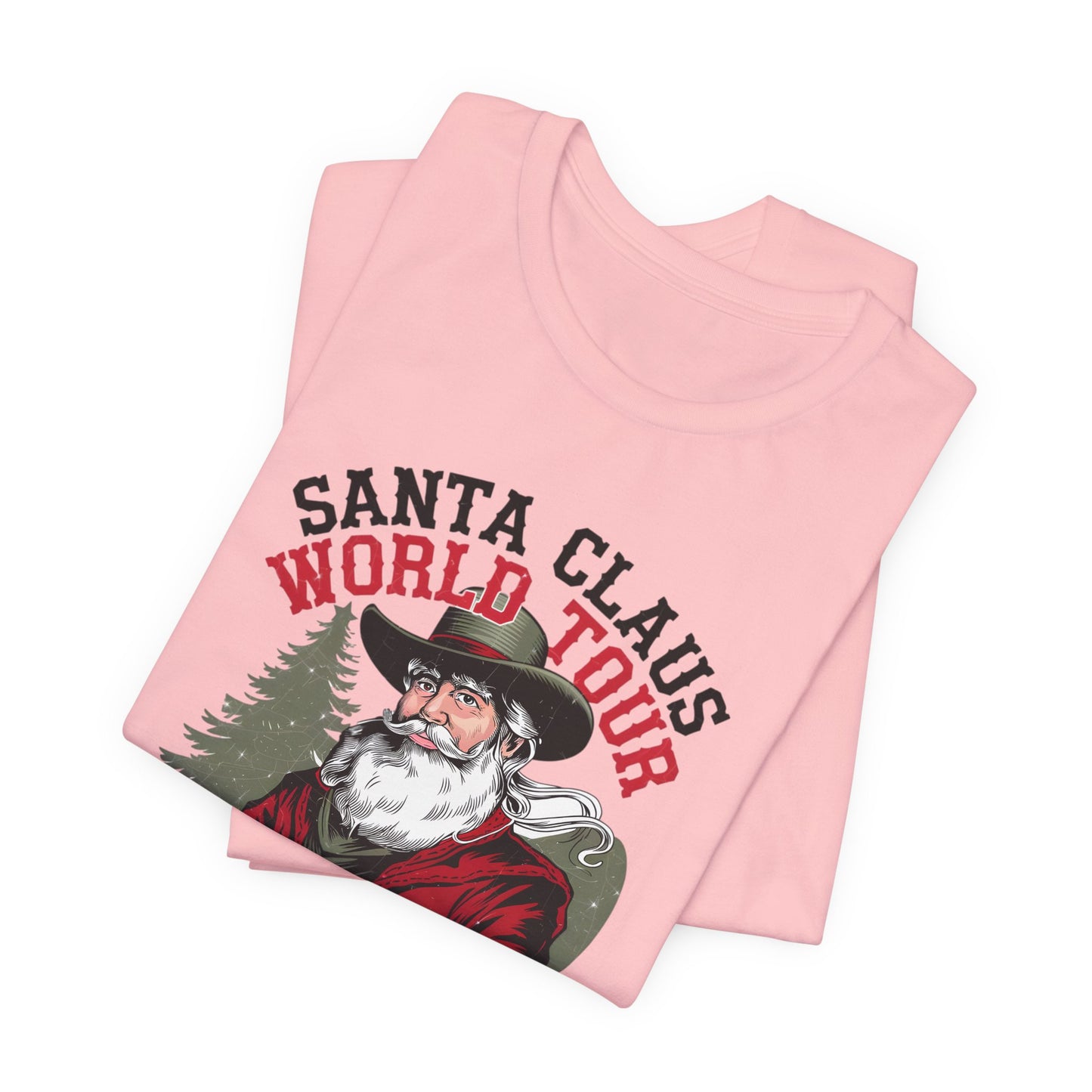Santa Claus World tour Unisex Jersey Short Sleeve Tee - sizes S - 3X - Rocking around the Christmas Tree