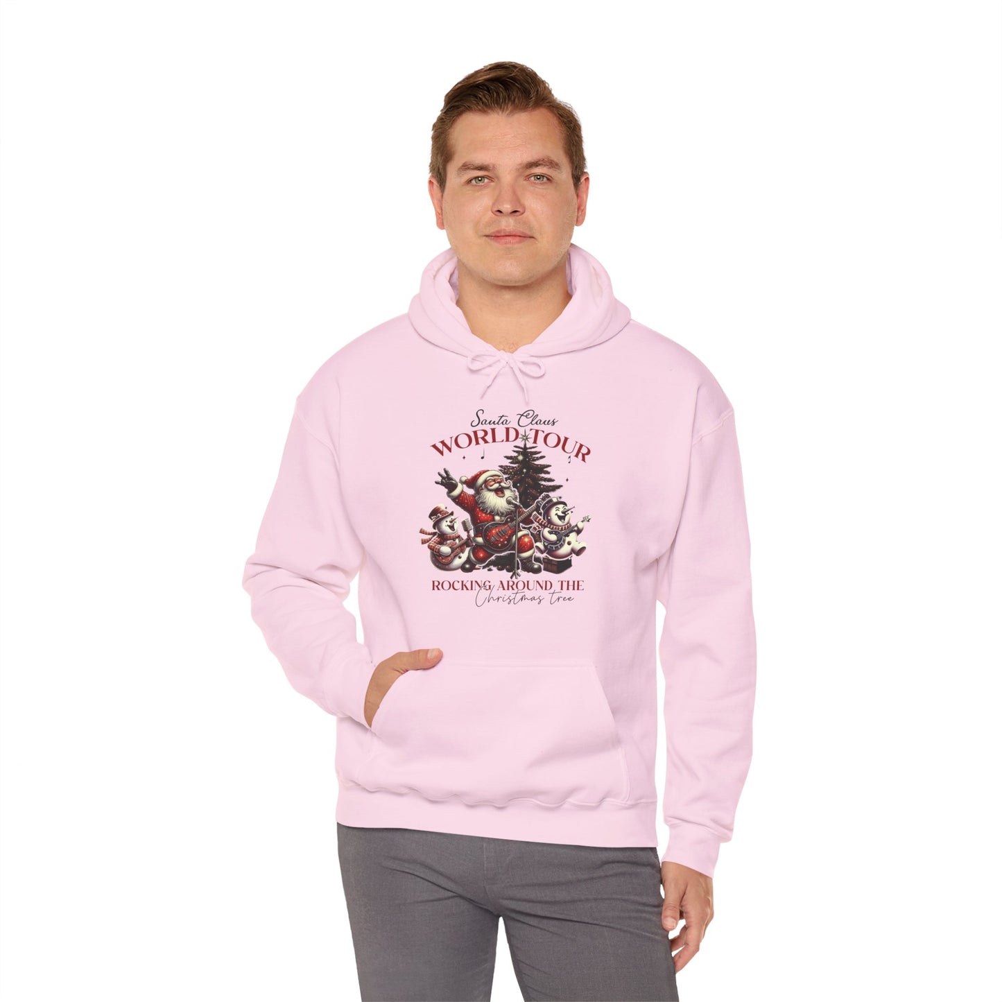 Santa Rocking Around the Christmas Tree Unisex Heavy Blend™ Hooded Sweatshirt - sizes S -3X