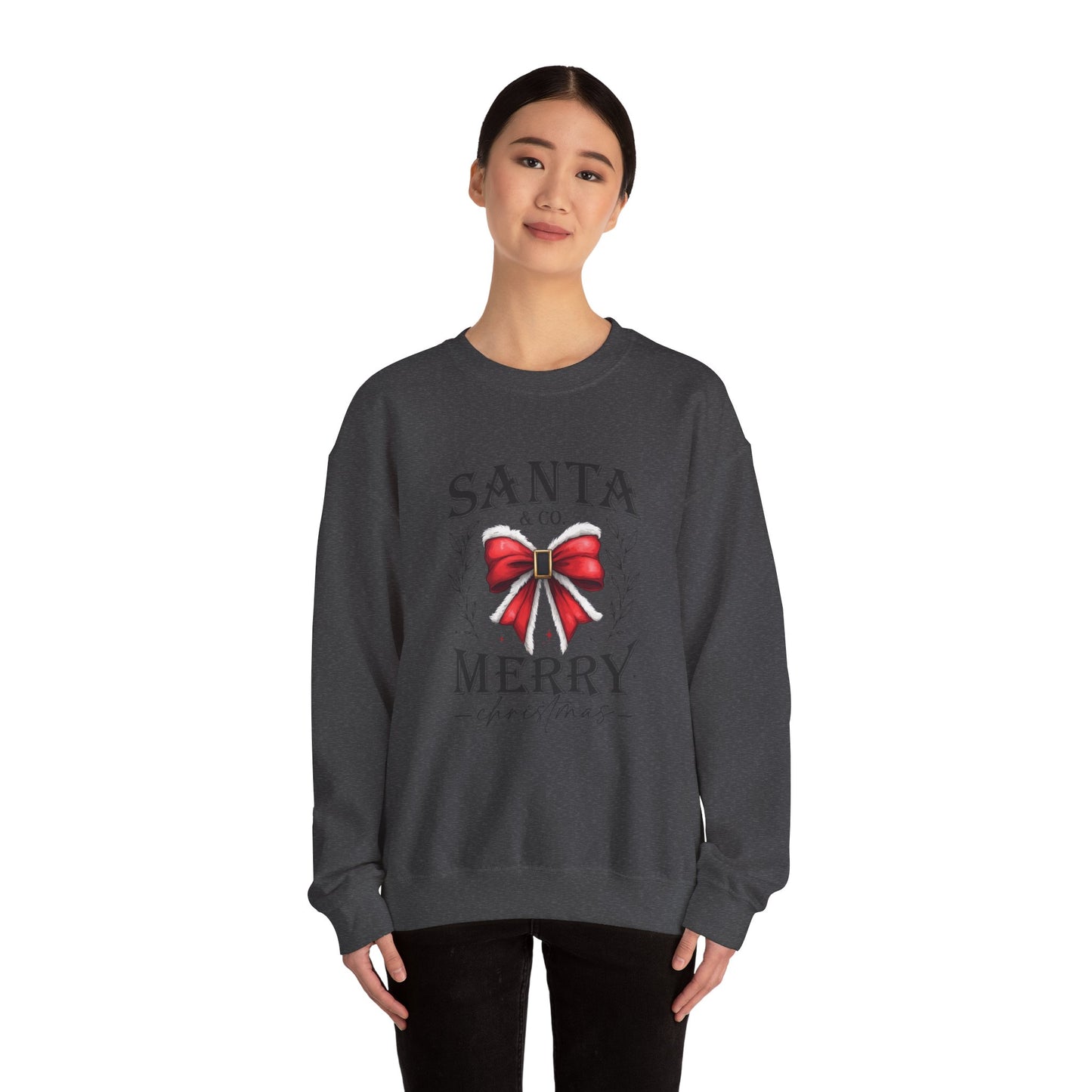 Merry Christmas Bow Sweatshirt - Unisex Heavy Blend Crewneck Sweatshirt - sizes S - 5X