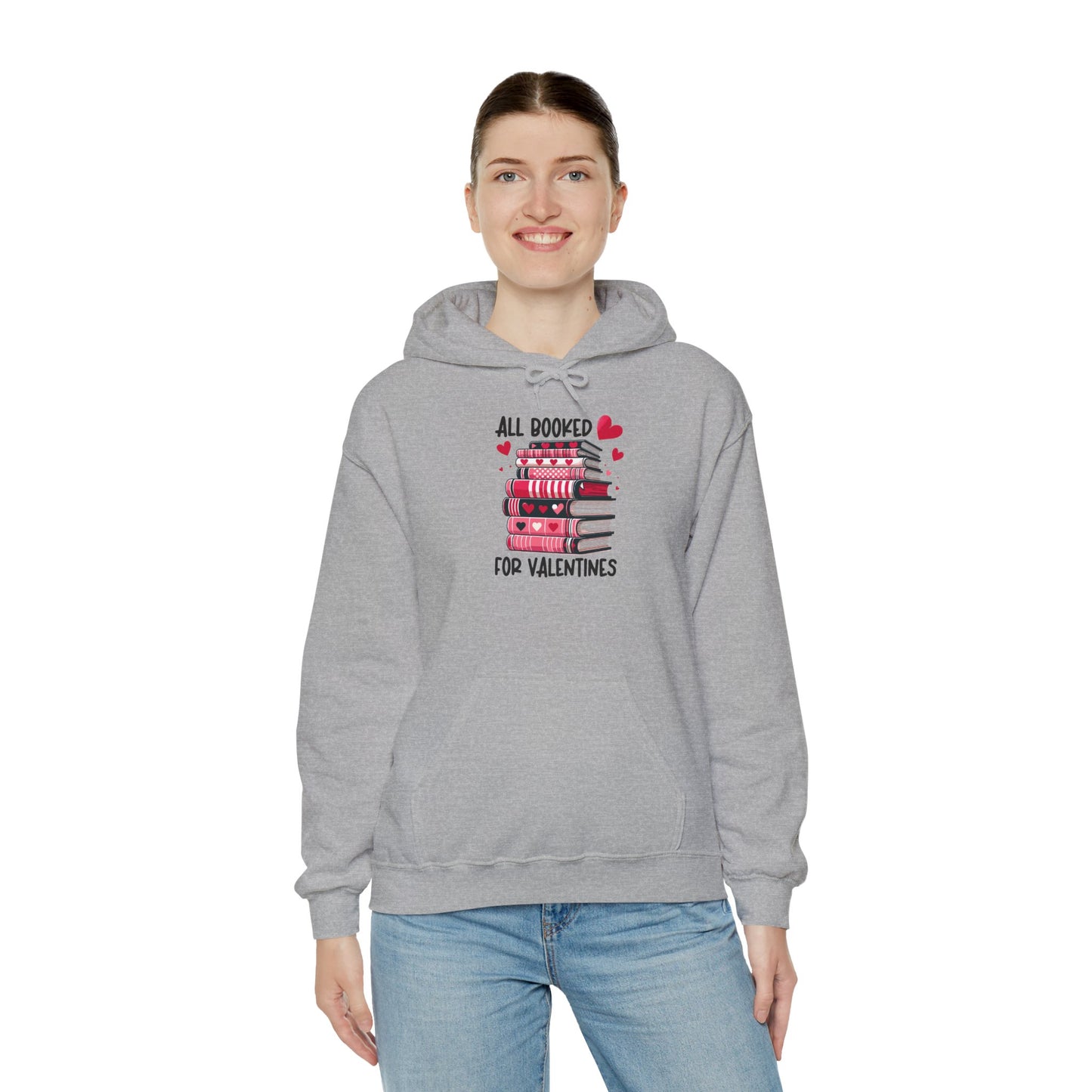 Valentine's Day All Booked Unisex Hooded Sweatshirt - sizes s - 5X