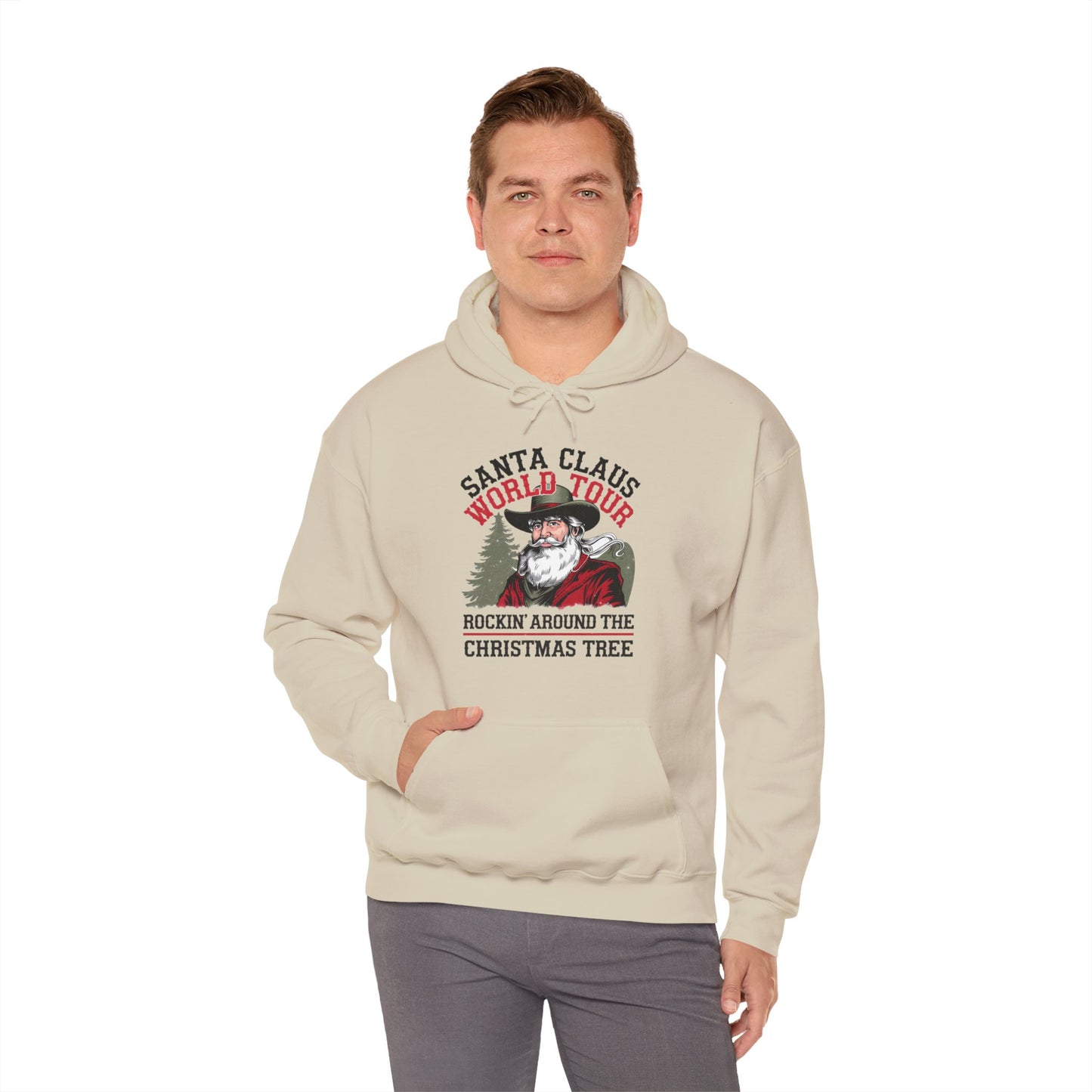 Santa Claus World Tour Unisex Heavy Blend™ Hooded Sweatshirt - sizes S - 3X - Rocking Around the Christmas Tree
