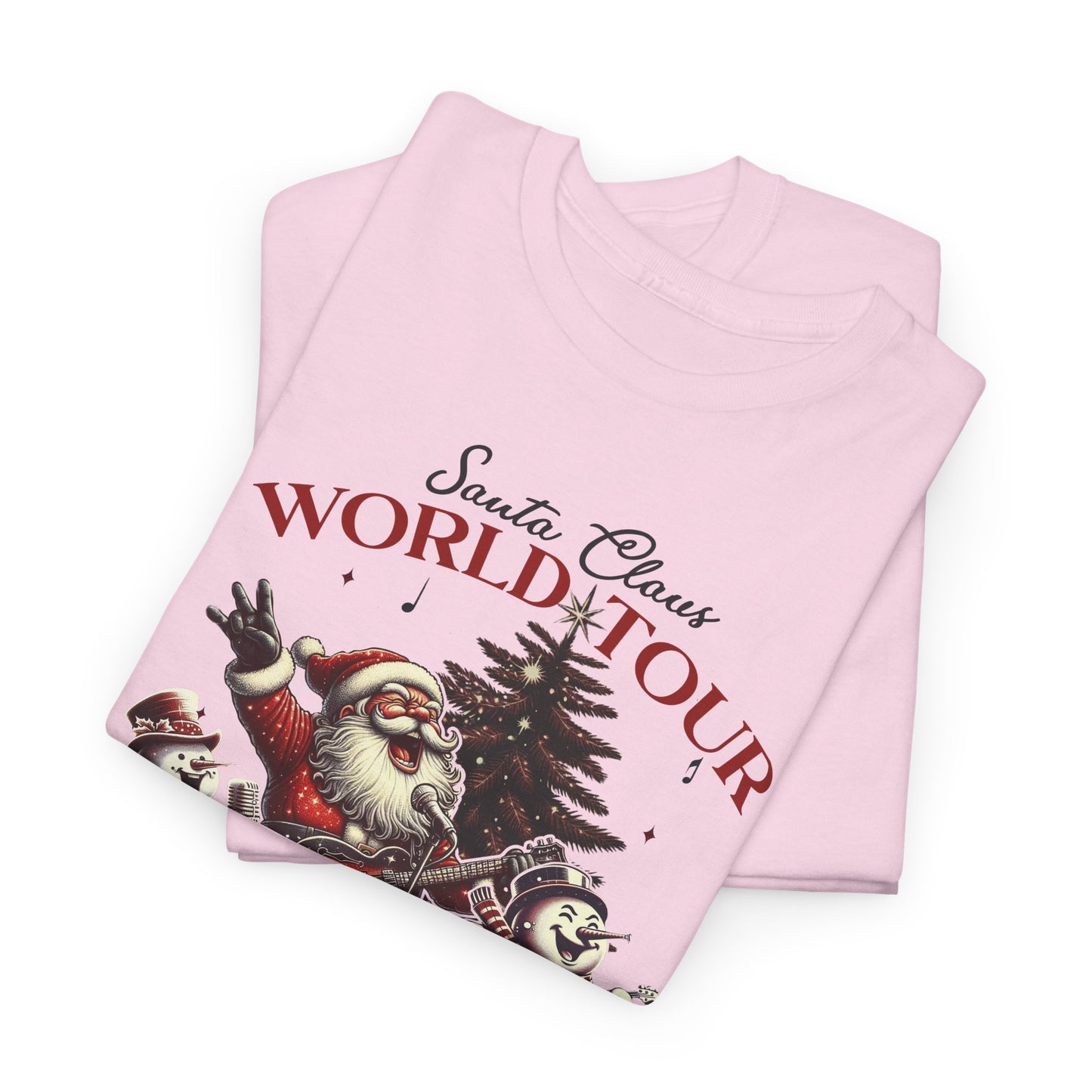 Santa Rocking around the Christmas Tree Unisex Heavy Cotton T-shirt - size S - 5X