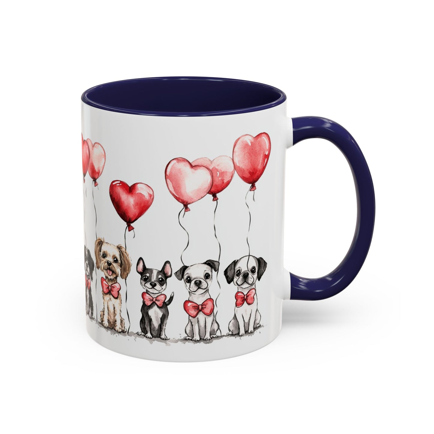 Coffee Mug - Puppy Love Valentine's Day, Cute Dogs and Heart Balloons, 11oz and 15oz, Ceramic