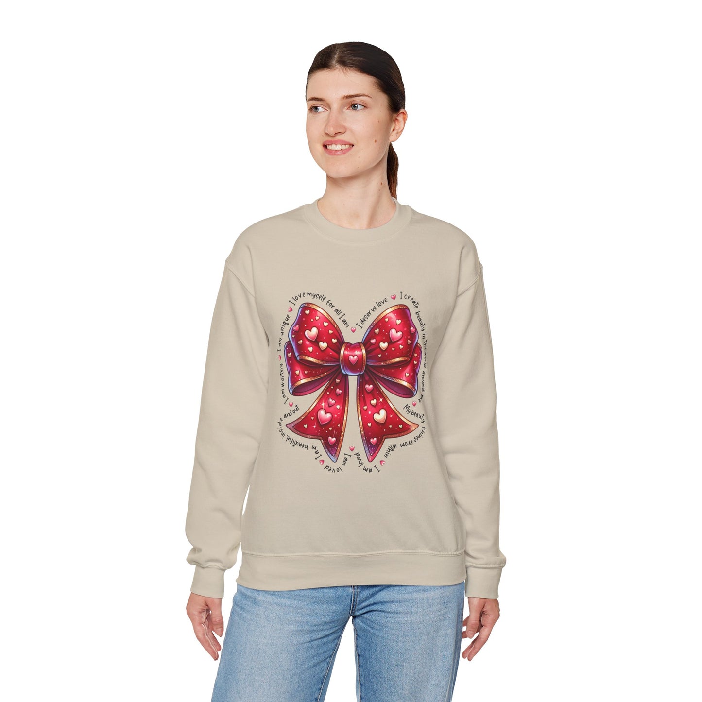 Red Bow Crewneck Sweatshirt - Valentine's Day Gift