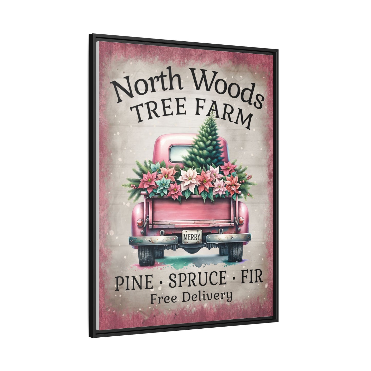 North Woods Tree Farm Matte Canvas, Framed (Multi-color)
