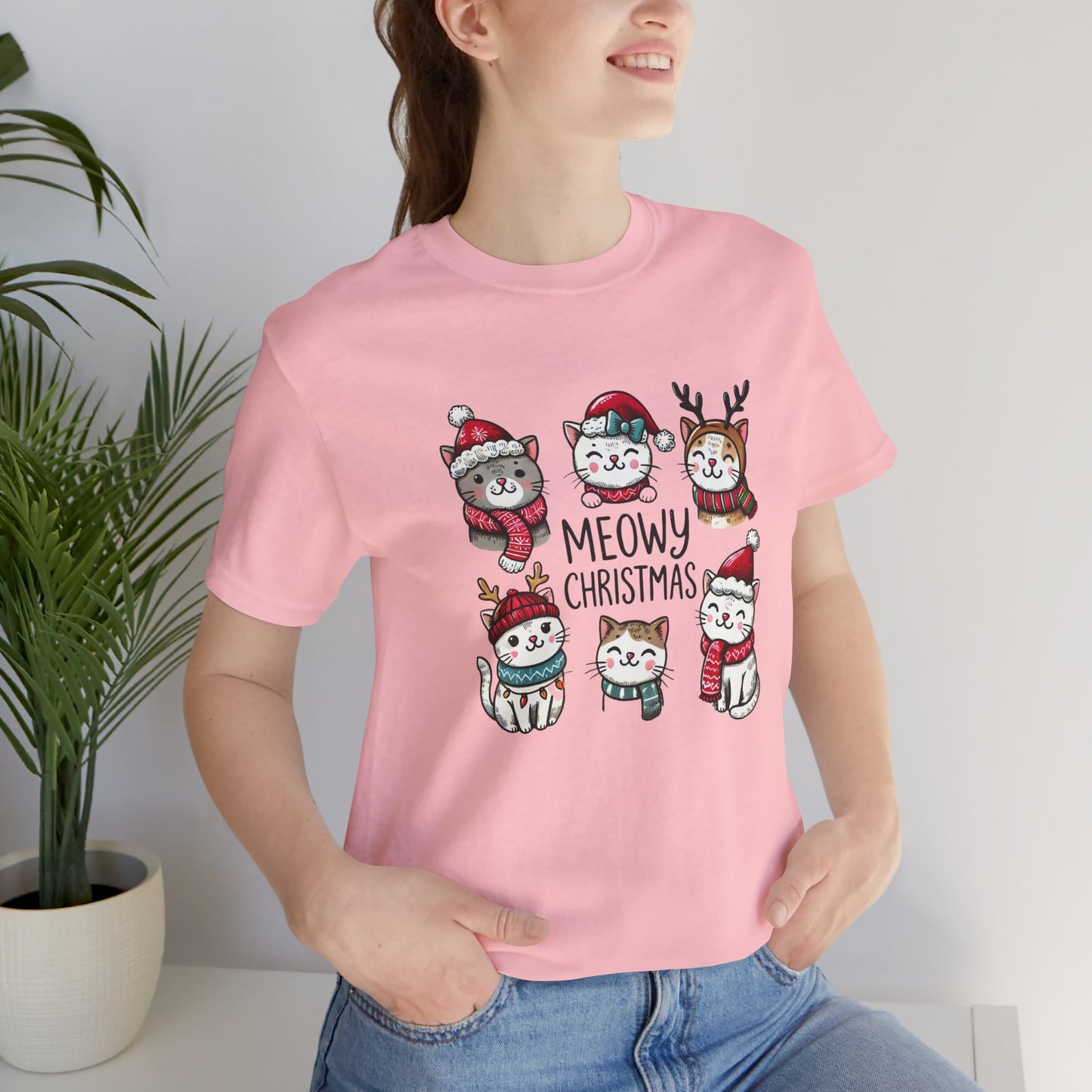 Meowy Christmas Unisex Jersey Short Sleeve Tee - size S - 3X