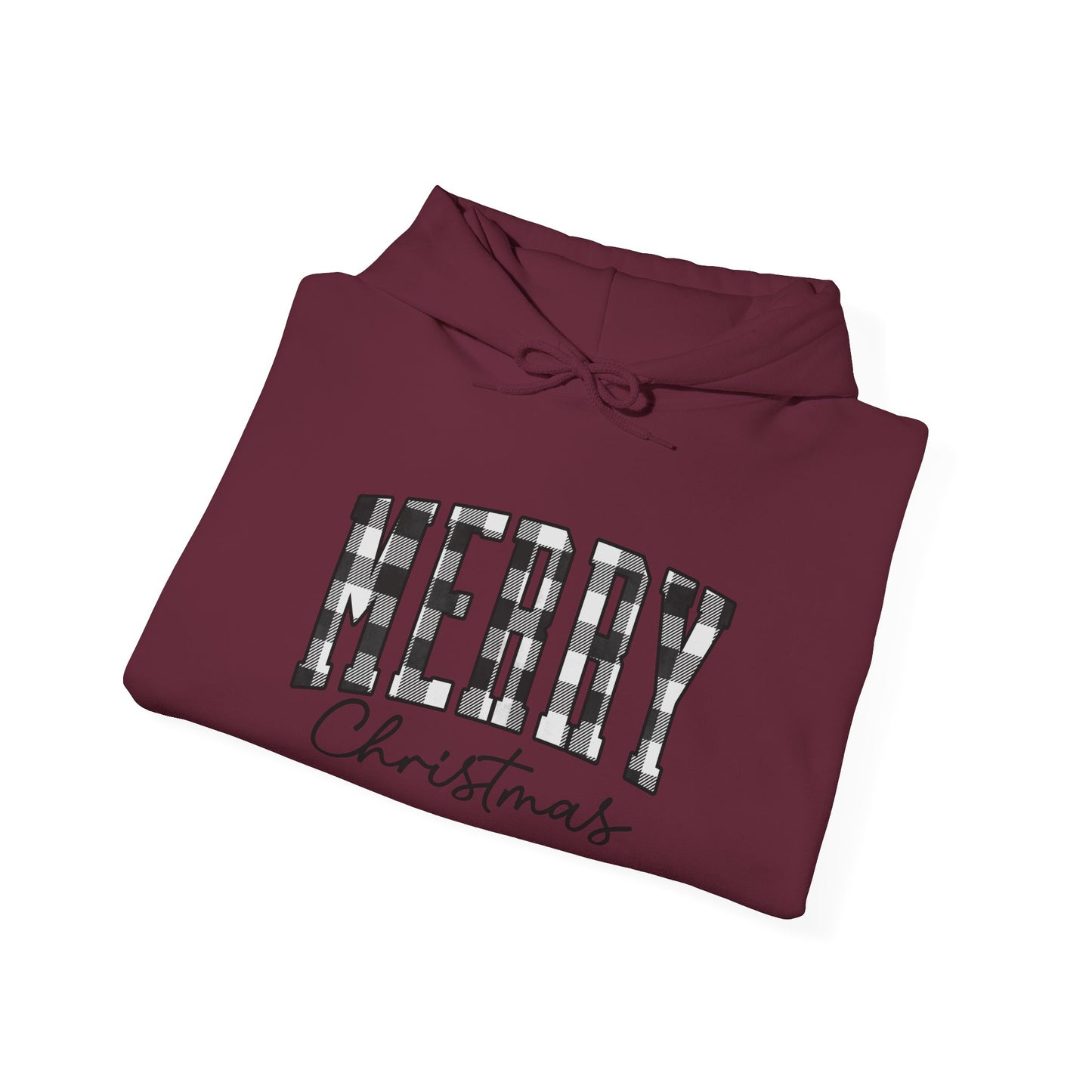 Buffalo Plaid Merry Christmas Unisex Heavy Blend™ Hooded Sweatshirt - size S - 3X